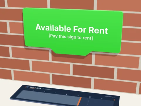 The Nexysrent floor unit: a sign with the time meter on the floor